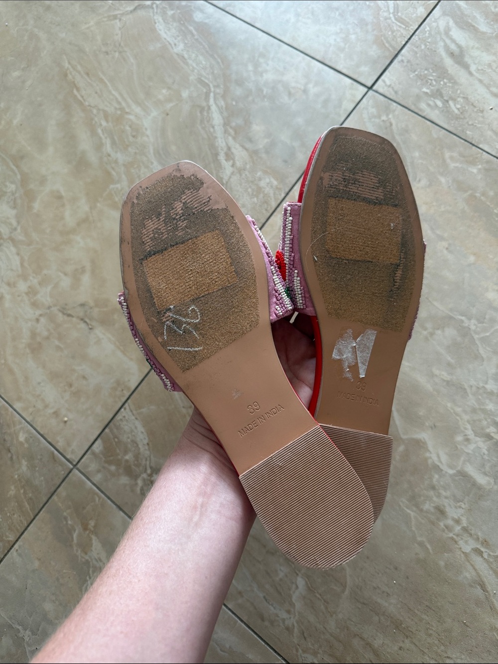 maeve x Anthropologie cherry slider sandal shoes red and pink size 39 // US 8 - Picture 6 of 6